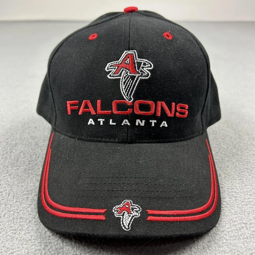 Vintage Atlanta Falcons Hat Cap Strap Back Mens One Size Black NFL Football‎ 90s